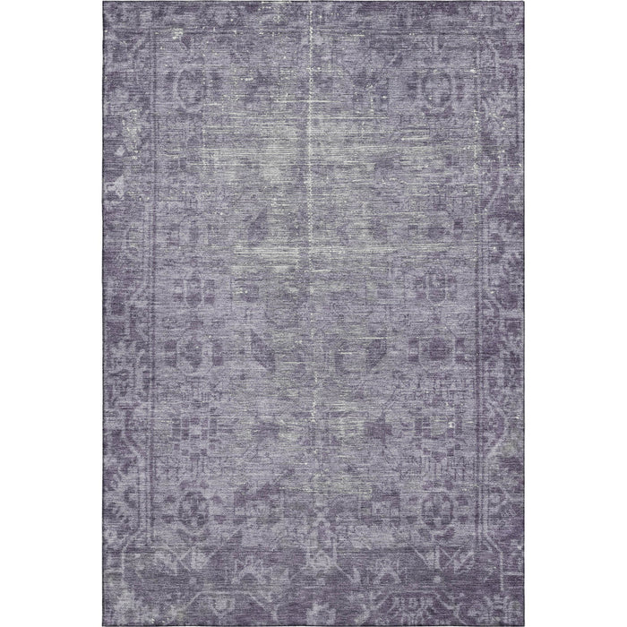 10' X 14' Oriental Washable Area Rug With UV Protection (691968) - Purple / Silver