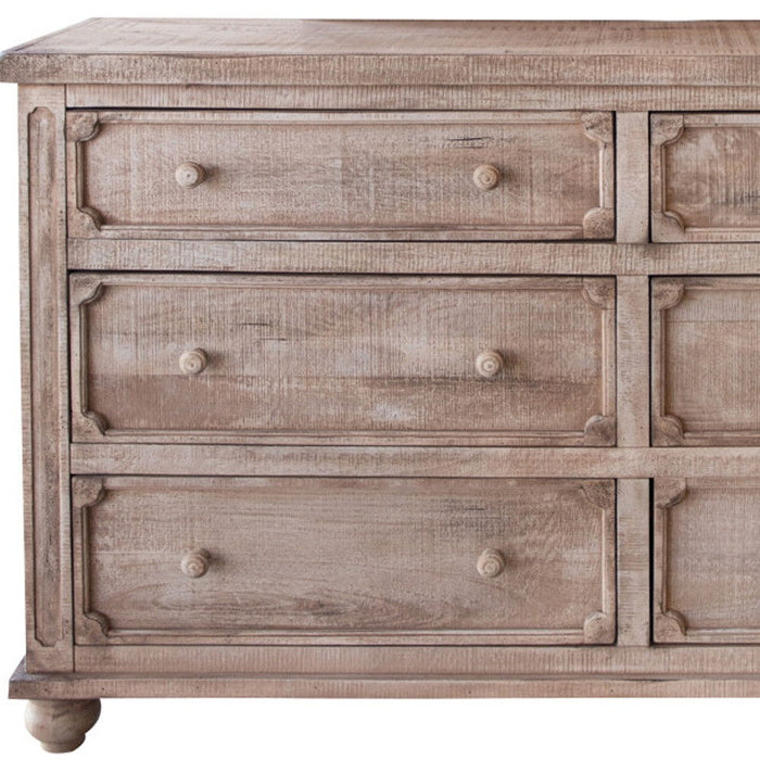 Solid 6 Drawer Double Dresser - Natural