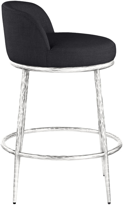 Ferro - Upholstered Counter Stool With Brushed Silver Base