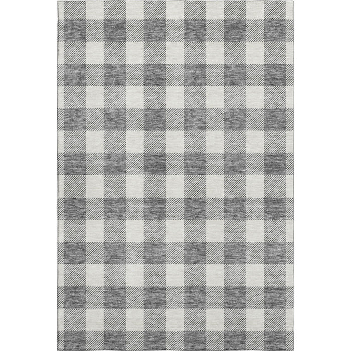 10' X 14' Plaid Washable Area Rug With UV Protection (673375) - Gray / Ivory