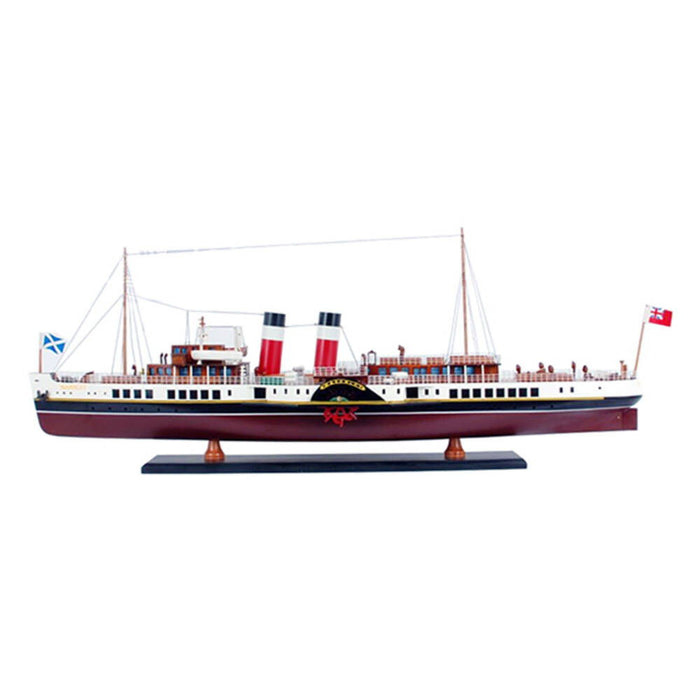 Hand Painted Model Boat (624249) - White / Dark Brown