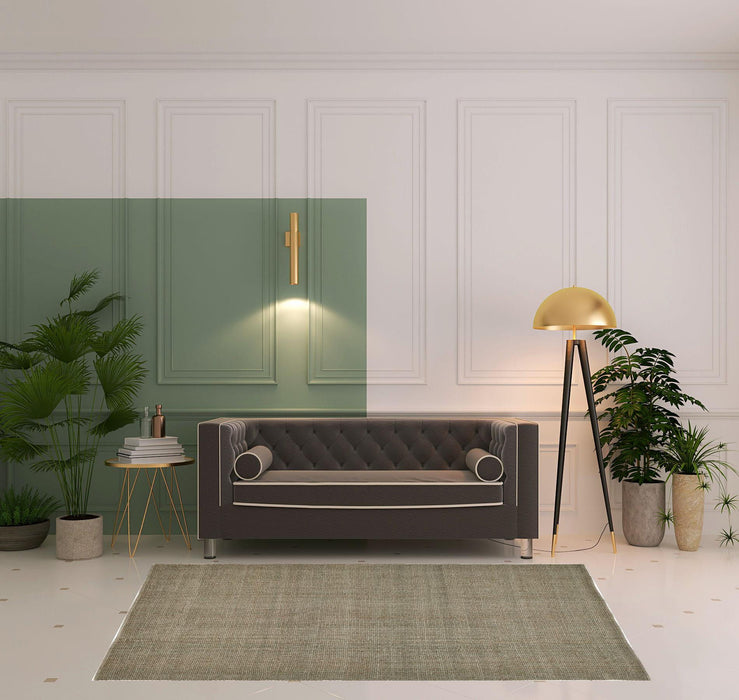 5' x 8' Hand Woven Area Rug - Green And Tan