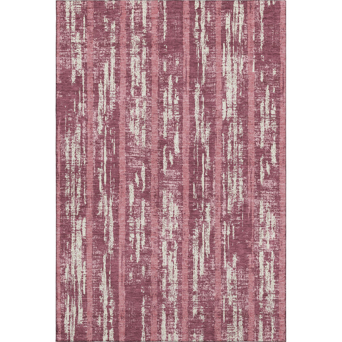 10' X 14' Striped Washable Area Rug With UV Protection (670874) - Blush / Ivory