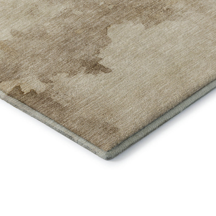 10' X 14' Abstract Washable Area Rug With UV Protection (701521) - Gold / Beige