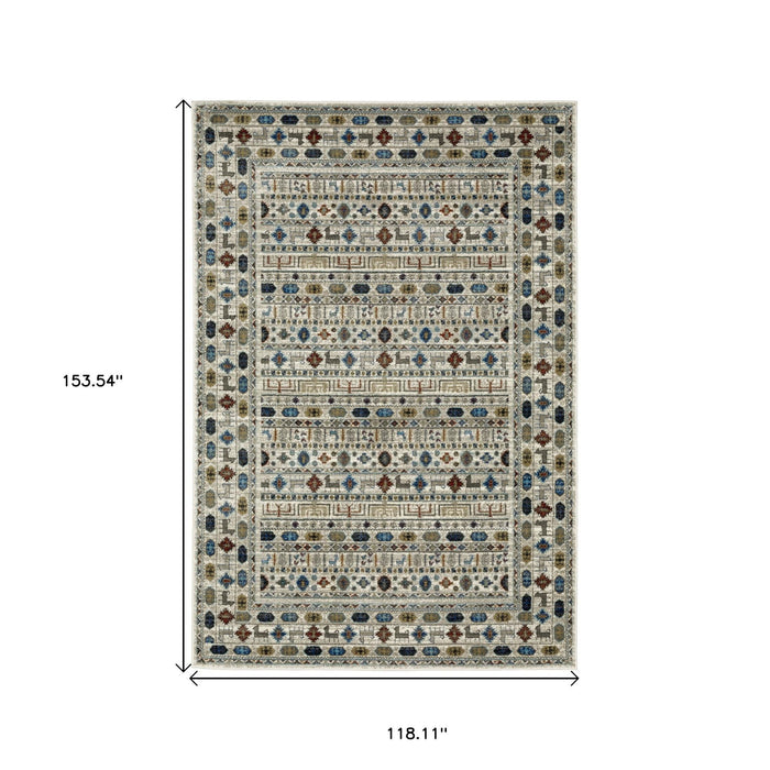 10' X 13' Tribal Area Rug - Ivory