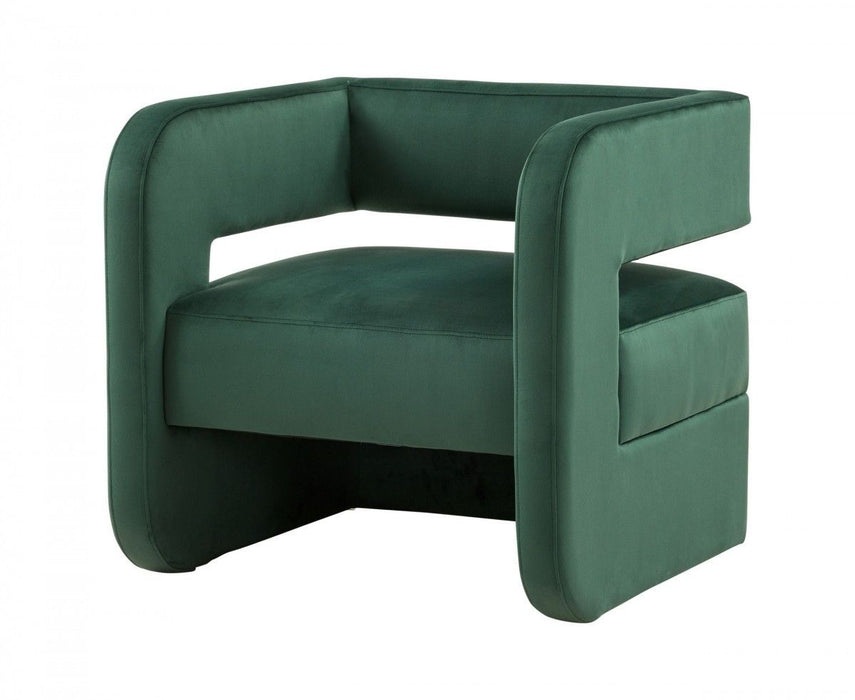 Modern Velvet U Shaped Chair - Green