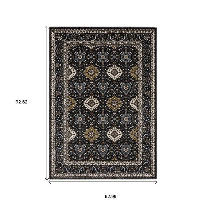 5' X 8' Medallion Area Rug With Fringe - Gold