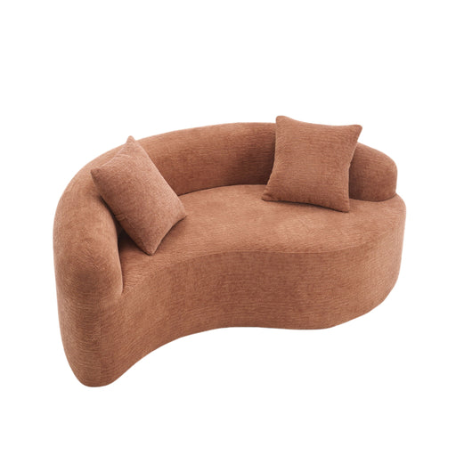 Giga Tai Chi curved dual depth loveseat with plush cushions and modern design, perfect for stylish living room seating.