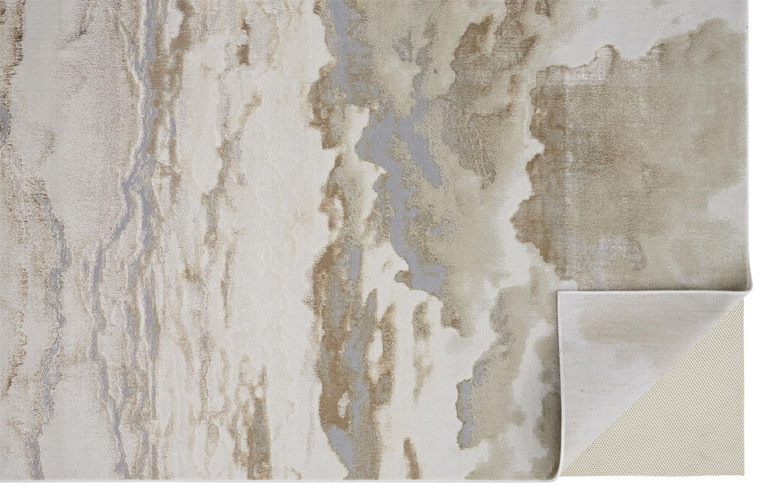 12' x 18' Abstract Area Rug - Ivory Tan And Gray