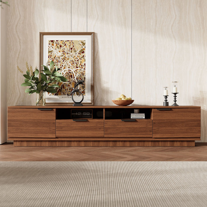Giga TV stand with deep drawers, cable management, and soft closing hinges, modern entertainment center for living room setup