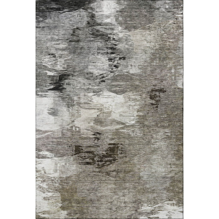 9' X 12' Abstract Washable Area Rug With UV Protection (650775) - Taupe / Ivory