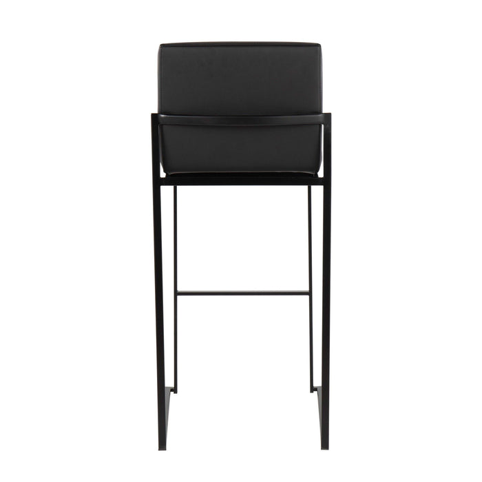 Fuji - High Back Barstool - Black Steel Legs
