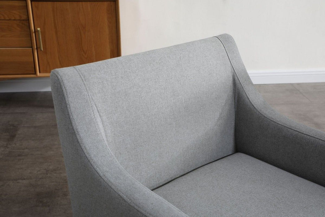 Upholstered Fabric Dining Chair With Arm - Gray