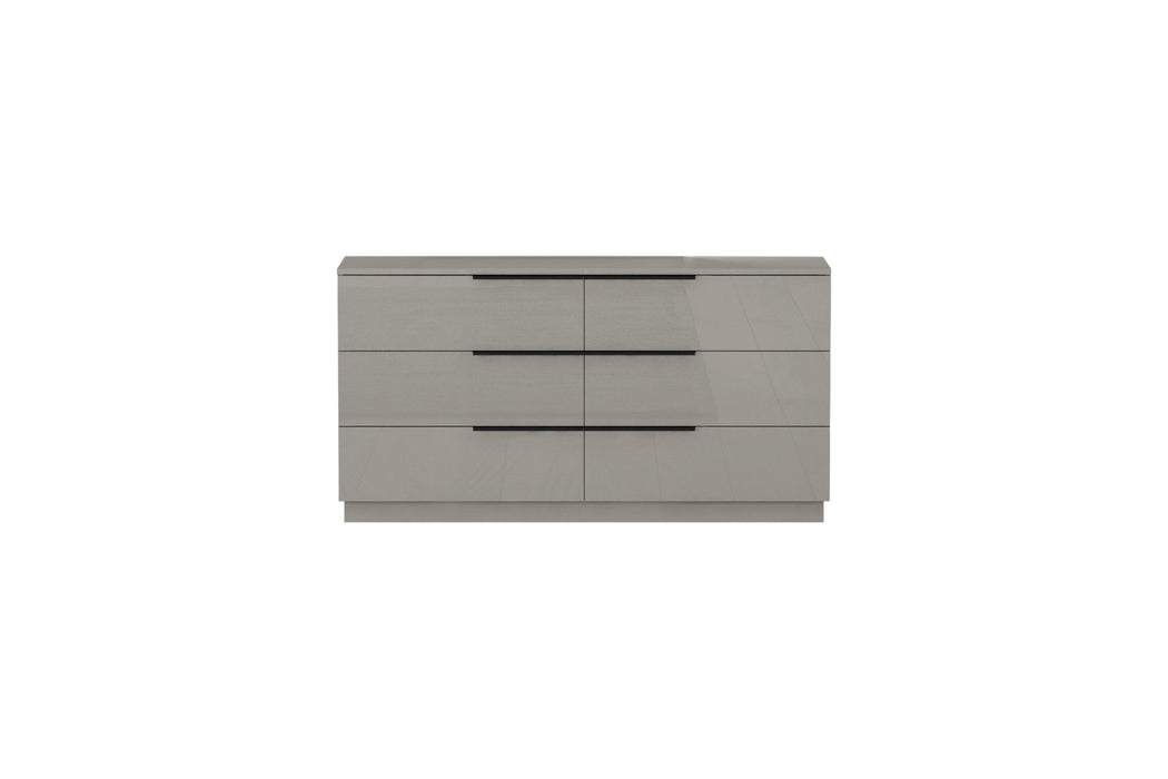 62" Wood Six Drawer Double Dresser - Gray