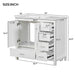 Giga bathroom vanity with ceramic sink, storage cabinet, two soft-close doors, and five drawers in a modern design.