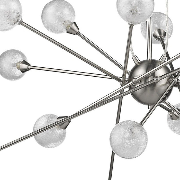 Modern Multi Light Geometric Hanging Chandelier Light - Silver