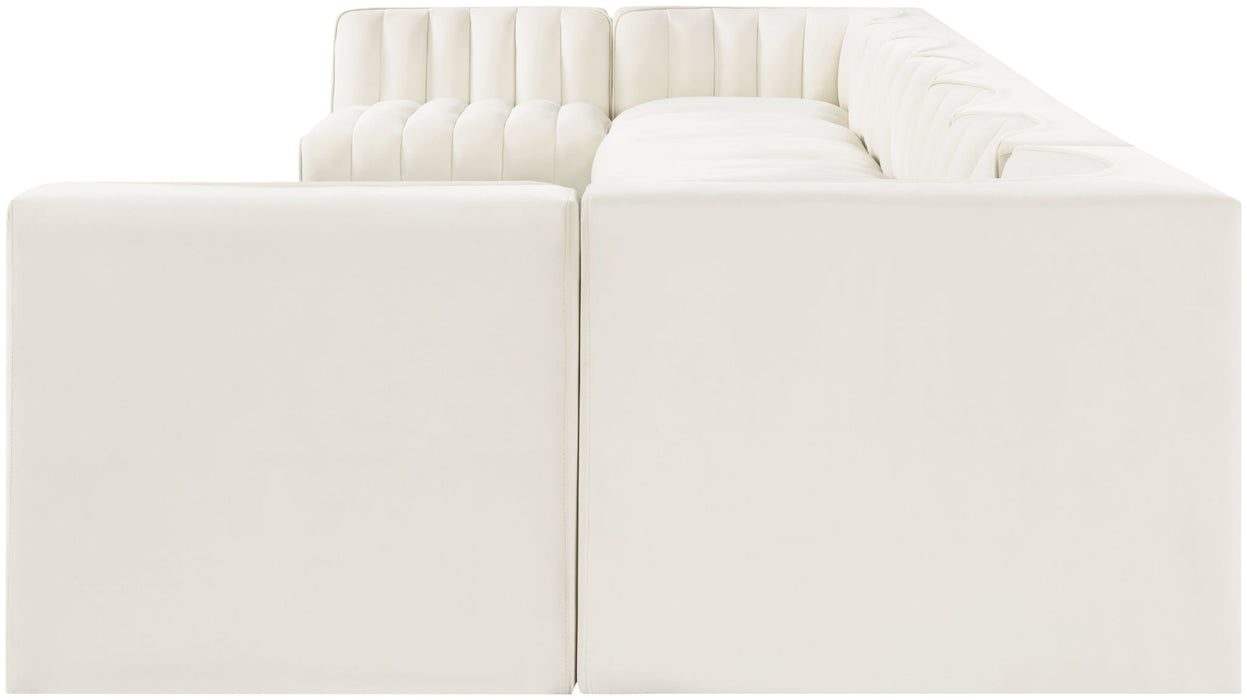 Rummi - Armless Velvet Performance Fabric Upholstered 9 Piece Modular Sectional
