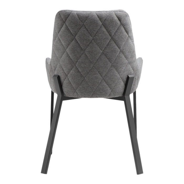 Upholstery And Metal Dining Arm Chairs (Set of 2) - Gray