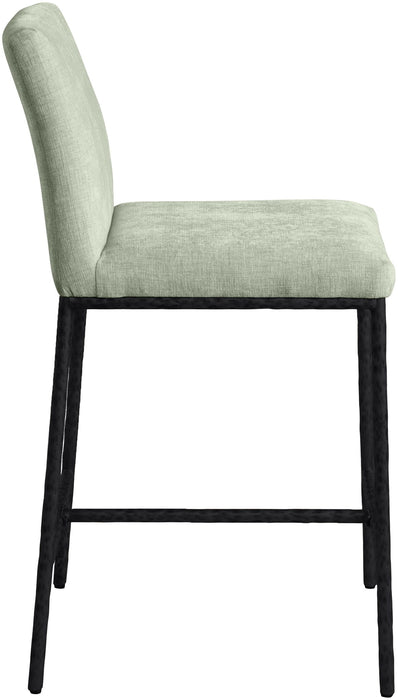 Reeves - Chenille Fabric Upholstered Counter Stool (Set of 2) - Black Base