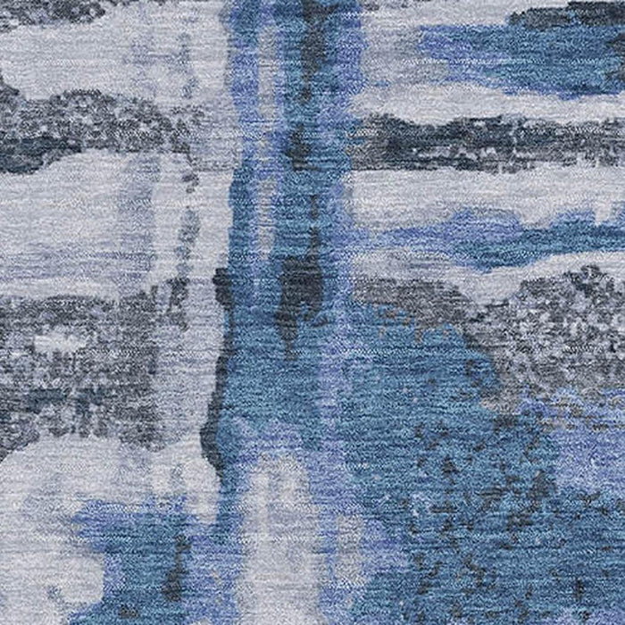 10' X 14' Abstract Washable Area Rug With UV Protection (714631) - Blue / Gray