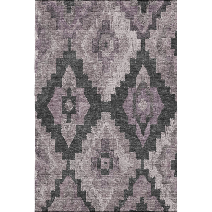 10' X 14' Washable Area Rug With UV Protection (707233) - Lavender / Gray