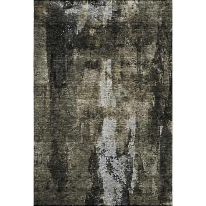 10' X 14' Abstract Washable Area Rug With UV Protection (683728) - Charcoal / Gray / Silver