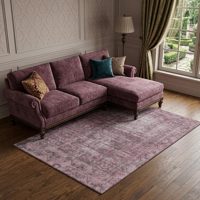 10' X 14' Oriental Washable Area Rug With UV Protection (691944) - Merlot / Silver