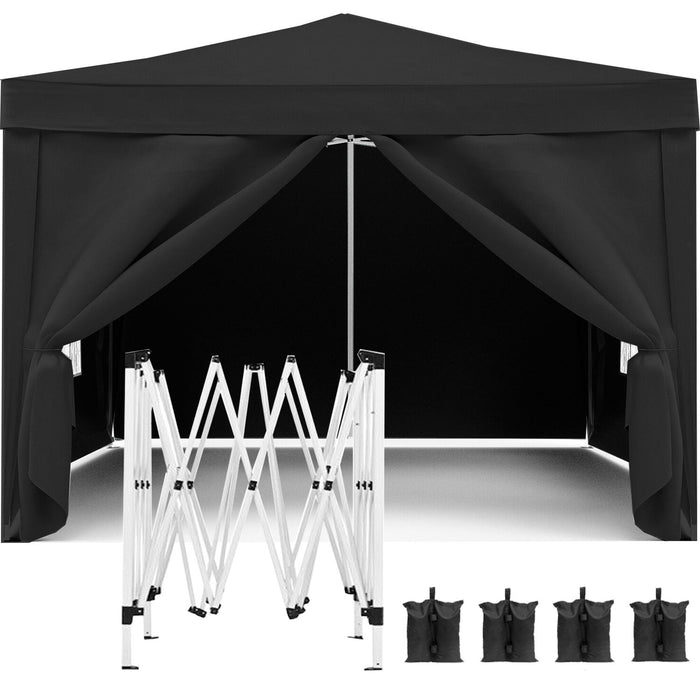 Giga 10x10 ft folding canopy with four removable sidewalls, portable outdoor gazebo for parties, camping, and events.