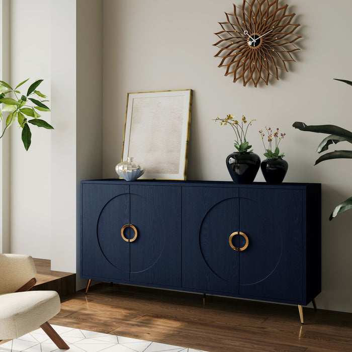 Modern Giga lacquered wooden sideboard with four doors, ideal for living room, dining, or entryway storage.