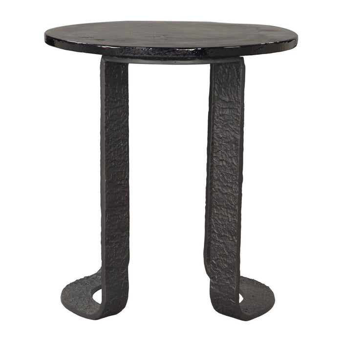 24" Modern Aluminum Pedestal End Table - Black