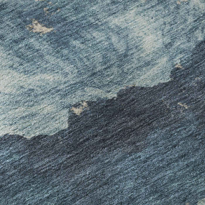 10' X 14' Abstract Washable Area Rug With UV Protection (701599) - Navy Blue / Ivory
