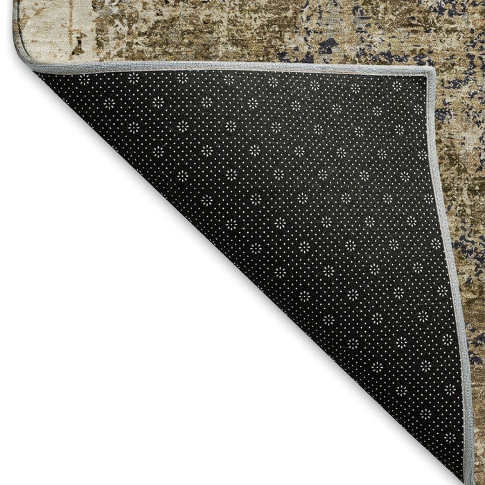 10' X 14' Abstract Washable Area Rug With UV Protection (693384) - Khaki / Beige / Charcoal