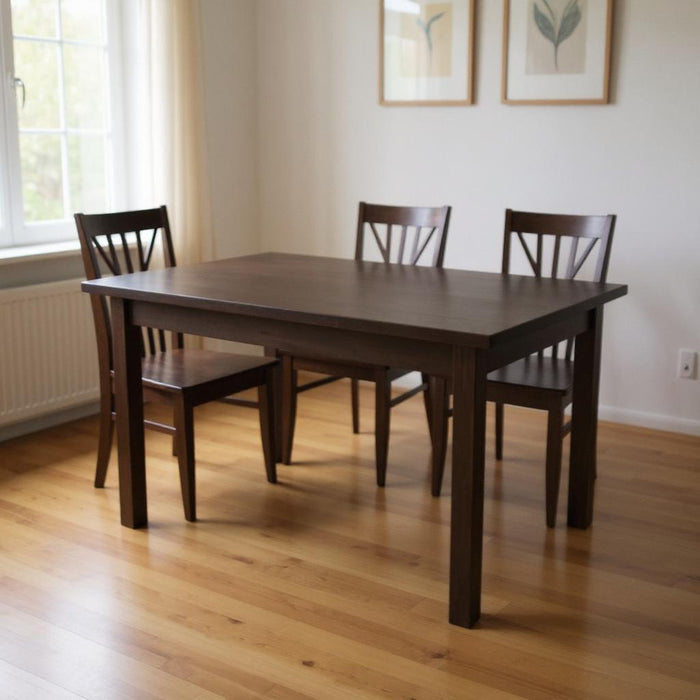48" Solid Wood Dining Table - Dark Brown