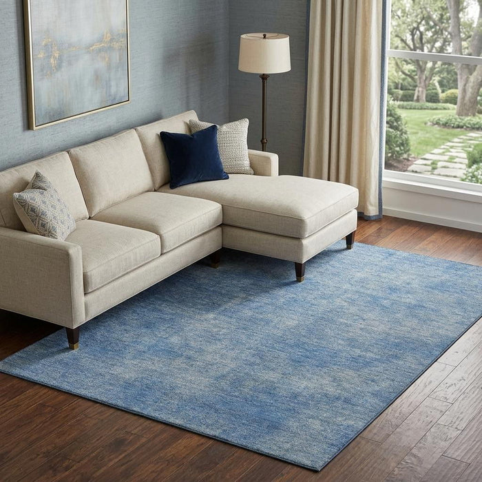10' X 14' Abstract Washable Area Rug With UV Protection (679929) - Blue / Gray