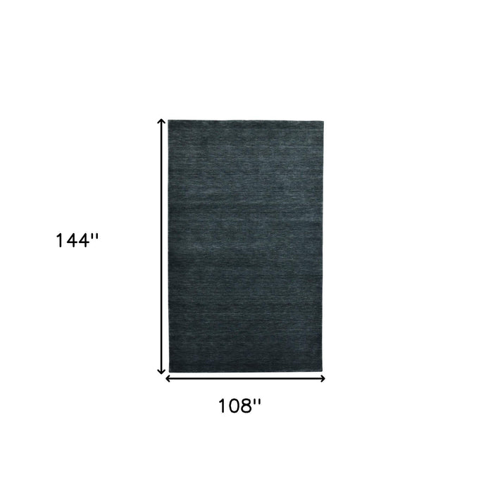9' X 12' Wool Hand Woven Area Rug - Dark Gray