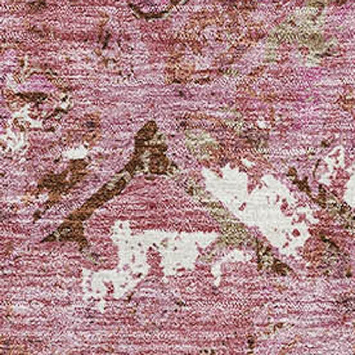 9' X 12' Diamond Washable Area Rug With UV Protection - Pink