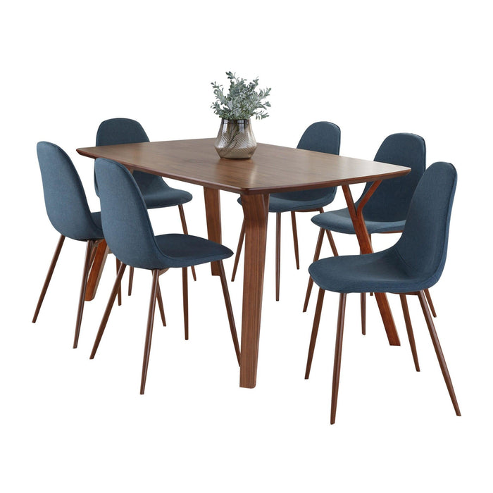 Folia - Pebble 7 Piece Dining Set With Wood Top
