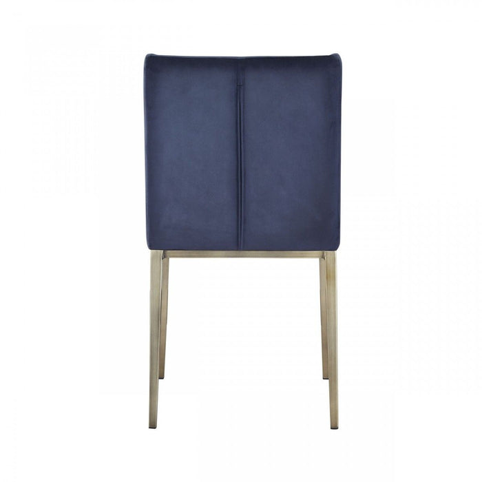 Upholstered Fabric Wing Back Dining Side Chairs (Set of 2) - Blue