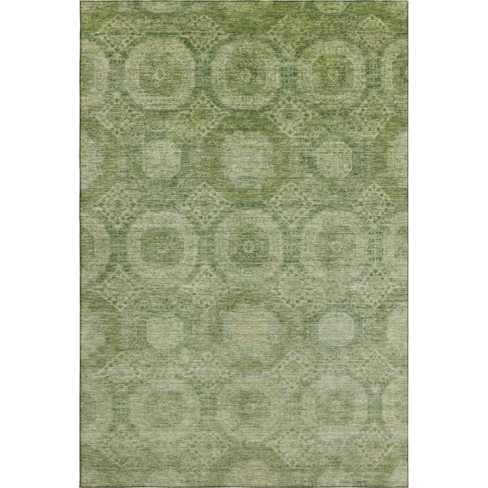 10' X 14' Abstract Geometric Washable Area Rug With UV Protection (708265) - Artichoke Green / Sage
