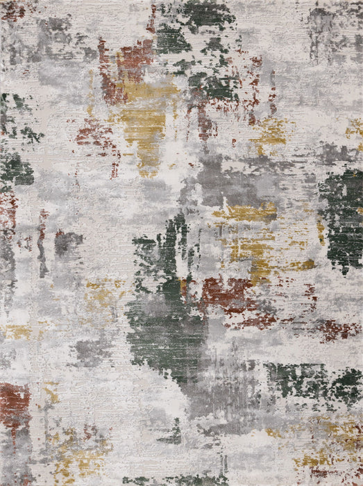 7' X 10' Abstract Area Rug (661372) - Gray / Yellow / Green