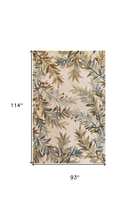 7' x 9' Wool Area Rug - Ivory