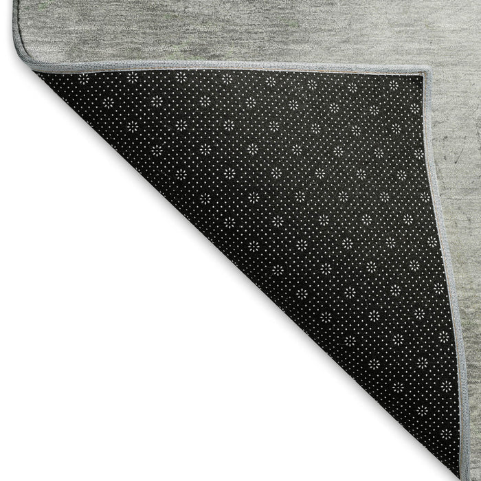 10' X 14' Striped Washable Area Rug With UV Protection (694272) - Artichoke Green / Charcoal / Ivory