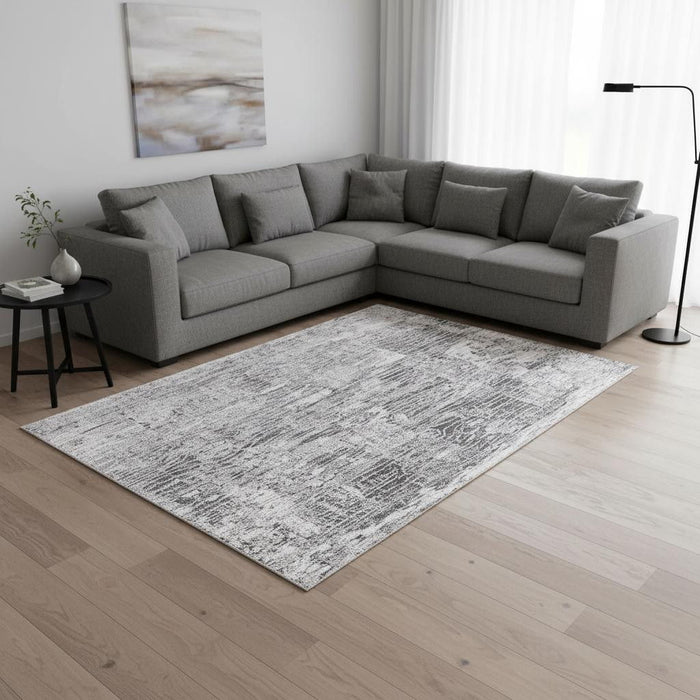 9' X 12' Abstract Area Rug (635254) - Gray / Blue