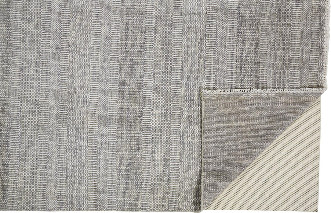 8.5' x 11.5' Wool Striped Hand Knotted Area Rug - Silver