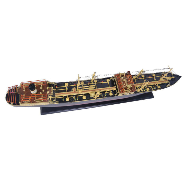 Hand Painted Model Boat (624232) - Light Brown / Black