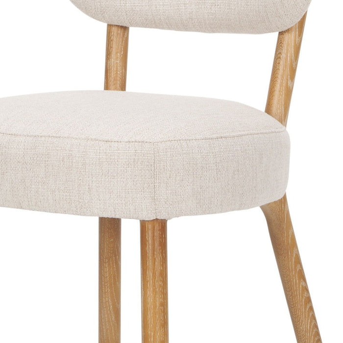 Upholstered Fabric Open Back Dining Side Chair - Beige