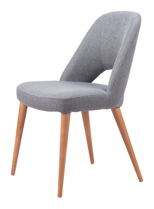 Upholstered Fabric Dining Side Chairs (Set of 2) - Brown / Gray