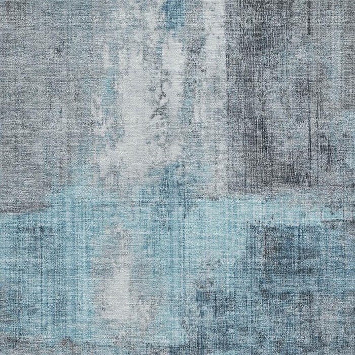 10' X 14' Abstract Washable Area Rug With UV Protection (700433) - Blue / Gray