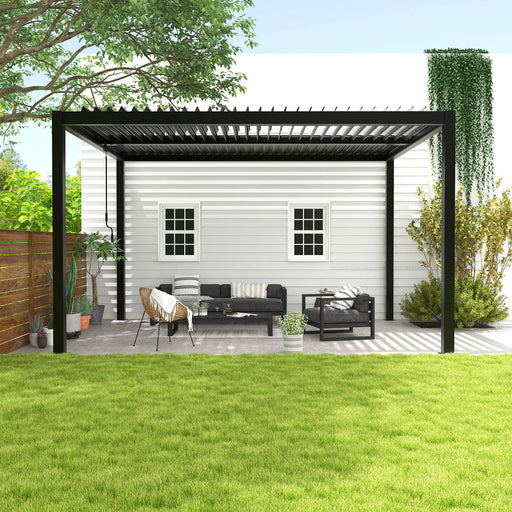 Giga premium aluminium louver pergola with adjustable louvers and sturdy frame, ideal for outdoor shading and patio cover.