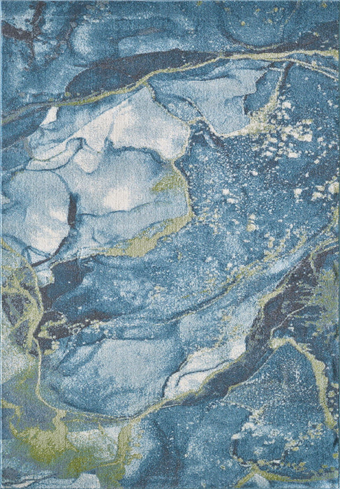 8' x 11' Abstract Area Rug - Teal Blue